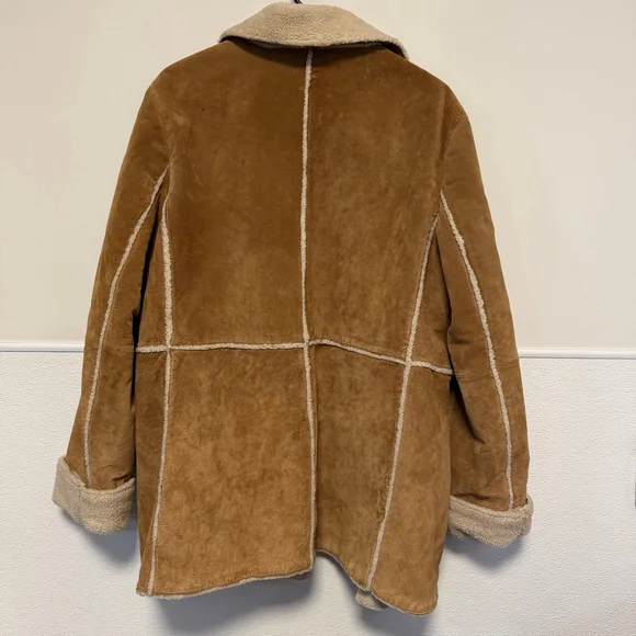 St Johns Bay Coat Women’s L Washable Suede Sherpa Lined Faux Shearling Vintage - Picture 2 of 16